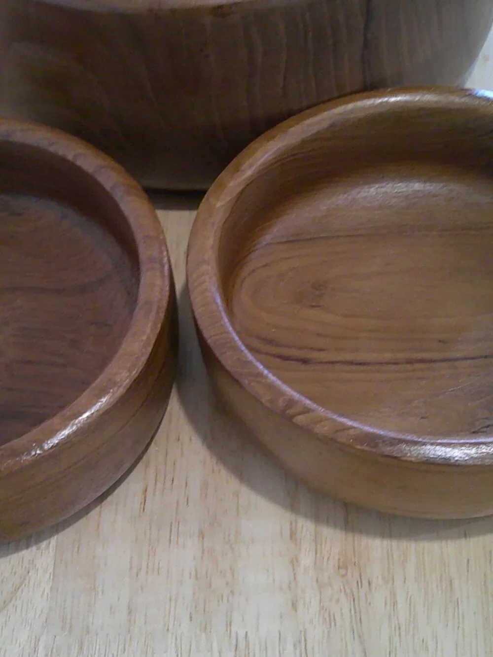 Vintage Teak Wood salad bowl set. (MCM) styling